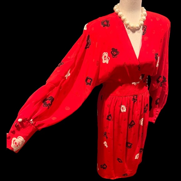 Vintage 80's Adele Simpson 100% Silk - Picture 3 of 7